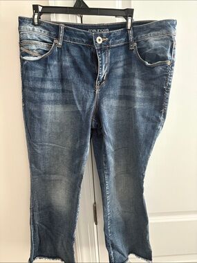Maurices Women's Medium Blue Distressed Ankle Jeans